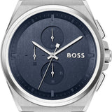Buy Shop Hugo Boss Steer Chronograph Blue Dial Silver Steel Strap Watch For Men - 1514048 USA Online