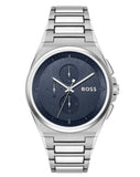 Buy Shop Hugo Boss Steer Chronograph Blue Dial Silver Steel Strap Watch For Men - 1514048 USA Online