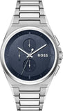 Buy Shop Hugo Boss Steer Chronograph Blue Dial Silver Steel Strap Watch For Men - 1514048 USA Online