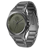 Buy Shop Hugo Boss Steer Chronograph Grey Dial Grey Steel Strap Watch For Men - 1514045 USA Online