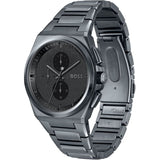 Buy Shop Hugo Boss Steer Chronograph Quartz Grey Dial Grey Steel Strap Watch For Men - 1513996 USA Online