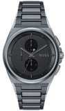 Buy Shop Hugo Boss Steer Chronograph Quartz Grey Dial Grey Steel Strap Watch For Men - 1513996 USA Online