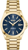 Buy Shop Hugo Boss Strike Blue Dial Gold Steel Strap Watch for Men - 1514172 USA Online