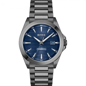 Buy Shop Hugo Boss Strike Blue Dial Gunmetal Grey Steel Strap Watch for Men - 1514175 USA Online