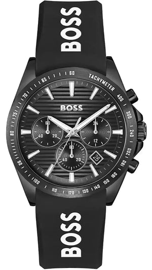 Buy Shop Hugo Boss Strike Chronograph Black Dial Black Rubber Strap Watch for Men - 1514289 USA Online