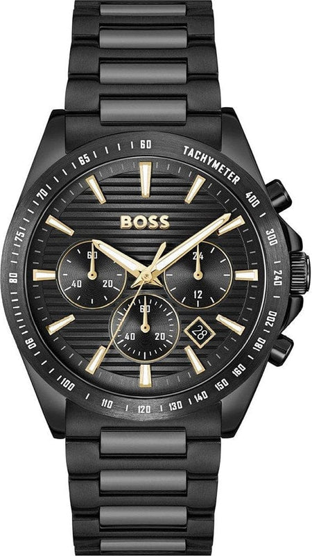 Buy Shop Hugo Boss Strike Chronograph Black Dial Black Steel Strap Watch for Men - 1514291 USA Online