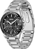 Buy Shop Hugo Boss Strike Chronograph Black Dial Silver Steel Strap Watch for Men - 1514290 USA Online
