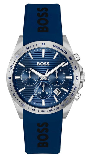 Buy Shop Hugo Boss Strike Chronograph Blue Dial Blue Rubber Strap Watch for Men - 1514239 USA Online