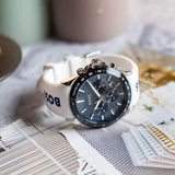Buy Shop Hugo Boss Strike Chronograph Blue Dial White Rubber Strap Watch for Men - 1514238 USA Online