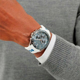 Buy Shop Hugo Boss Strike Chronograph Blue Dial White Rubber Strap Watch for Men - 1514238 USA Online