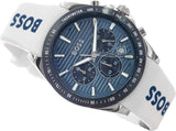 Buy Shop Hugo Boss Strike Chronograph Blue Dial White Rubber Strap Watch for Men - 1514238 USA Online