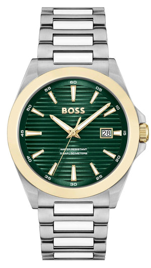Buy Shop Hugo Boss Strike Green Dial Silver Steel Strap Watch for Men - 1514173 USA Online