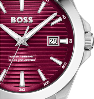 Buy Shop Hugo Boss Strike Red Dial Silver Steel Strap Watch for Men - 1514174 USA Online