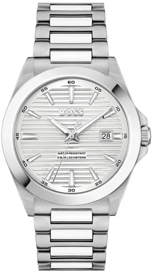 Buy Shop Hugo Boss Strike Silver Dial Silver Steel Strap Watch for Men - 1514176 USA Online