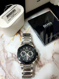 Buy Shop Hugo Boss Supernova Chronograph Black Dial Silver Steel Strap Watch for Men - 1513359 USA Online