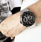 Buy Shop Hugo Boss Supernova Chronograph Black Dial Silver Steel Strap Watch for Men - 1513359 USA Online