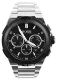 Buy Shop Hugo Boss Supernova Chronograph Black Dial Silver Steel Strap Watch for Men - 1513359 USA Online