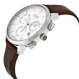 Buy Shop Hugo Boss Slim Chronograph White Dial Brown Leather Strap Watch For Men - 1513263 USA Online