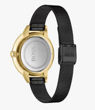 Buy Shop Hugo Boss Symphony Black Dial Black Mesh Bracelet Watch for Women - 1502601 USA Online