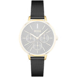 Buy Shop Hugo Boss Symphony Black Dial Black Mesh Bracelet Watch for Women - 1502601 USA Online