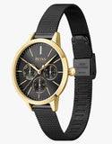 Buy Shop Hugo Boss Symphony Black Dial Black Mesh Bracelet Watch for Women - 1502601 USA Online