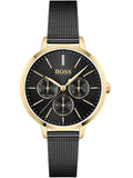 Buy Shop Hugo Boss Symphony Black Dial Black Mesh Bracelet Watch for Women - 1502601 USA Online