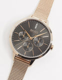 Buy Shop Hugo Boss Symphony Grey Dial Gold Mesh Bracelet Watch for Women - 1502424 USA Online