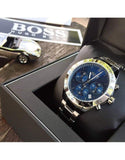 Buy Shop Hugo Boss Talent Blue Dial Silver Steel Strap Watch for Men - 1513582 USA Online