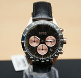 Buy Shop Hugo Boss Talent Chronograph Black Dial Black Leather Strap Watch For Men - 1513580 USA Online