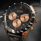 Buy Shop Hugo Boss Talent Chronograph Black Dial Black Leather Strap Watch For Men - 1513580 USA Online