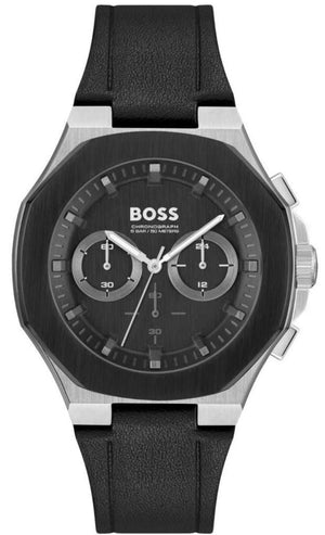 Buy Shop Hugo Boss Taper Chronograph Black Dial Black Leather Strap Watch for Men - 1514085 USA Online