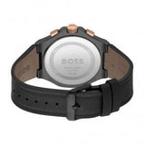 Buy Shop Hugo Boss Taper Chronograph Black Dial Black Leather Strap Watch for Men - 1514089 USA Online