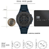 Buy Shop Hugo Boss Taper Chronograph Black Dial Blue Leather Strap Watch for Men - 1514086 USA Online