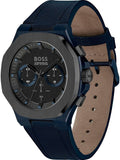 Buy Shop Hugo Boss Taper Chronograph Black Dial Blue Leather Strap Watch for Men - 1514086 USA Online