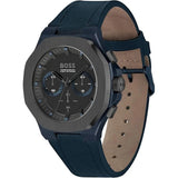Buy Shop Hugo Boss Taper Chronograph Black Dial Blue Leather Strap Watch for Men - 1514086 USA Online