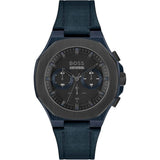 Buy Shop Hugo Boss Taper Chronograph Black Dial Blue Leather Strap Watch for Men - 1514086 USA Online