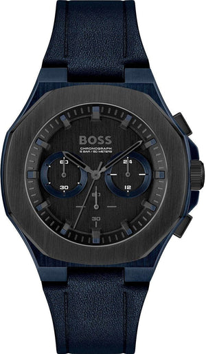 Buy Shop Hugo Boss Taper Chronograph Black Dial Blue Leather Strap Watch for Men - 1514086 USA Online
