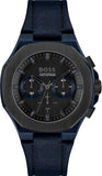 Buy Shop Hugo Boss Taper Chronograph Black Dial Blue Leather Strap Watch for Men - 1514086 USA Online