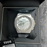 Buy Shop Hugo Boss Taper Chronograph White Dial Silver Steel Strap Watch for Men - 1514087 USA Online