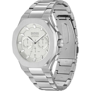 Buy Shop Hugo Boss Taper Chronograph White Dial Silver Steel Strap Watch for Men - 1514087 USA Online