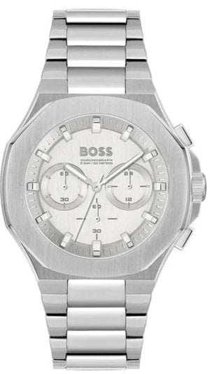 Buy Shop Hugo Boss Taper Chronograph White Dial Silver Steel Strap Watch for Men - 1514087 USA Online