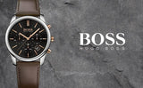 Buy Shop Hugo Boss Time One Black Dial Brown Leather Strap Watch for Men - 1513448 USA Online