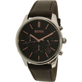 Buy Shop Hugo Boss Time One Black Dial Brown Leather Strap Watch for Men - 1513448 USA Online