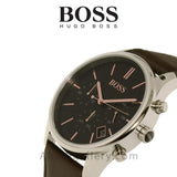 Buy Shop Hugo Boss Time One Black Dial Brown Leather Strap Watch for Men - 1513448 USA Online