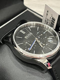 Buy Shop Hugo Boss Time One Chronograph Black Dial Black Leather Strap Watch for Men - 1513430 USA Online