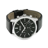 Buy Shop Hugo Boss Time One Chronograph Black Dial Black Leather Strap Watch for Men - 1513430 USA Online