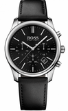 Buy Shop Hugo Boss Time One Chronograph Black Dial Black Leather Strap Watch for Men - 1513430 USA Online
