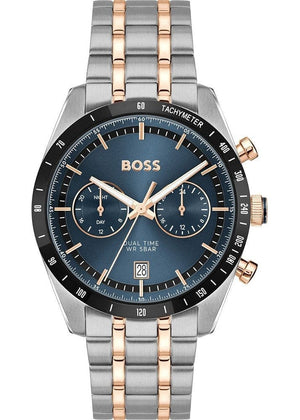 Buy Shop Hugo Boss Tourmaster Chronograph Blue Dial Two Tone Steel Strap Watch for Men - 1514288 USA Online