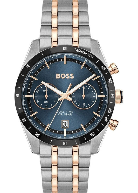 Buy Shop Hugo Boss Tourmaster Chronograph Blue Dial Two Tone Steel Strap Watch for Men - 1514288 USA Online