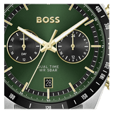 Buy Shop Hugo Boss Tourmaster Chronograph Green Dial Two Tone Steel Strap Watch for Men - 1514287 USA Online